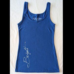 NEW BLUE BRIGHT TANK WOMEN GIRL JUNIORS TEEN EMPOWERMENT GYM WORKOUT ACTIVE